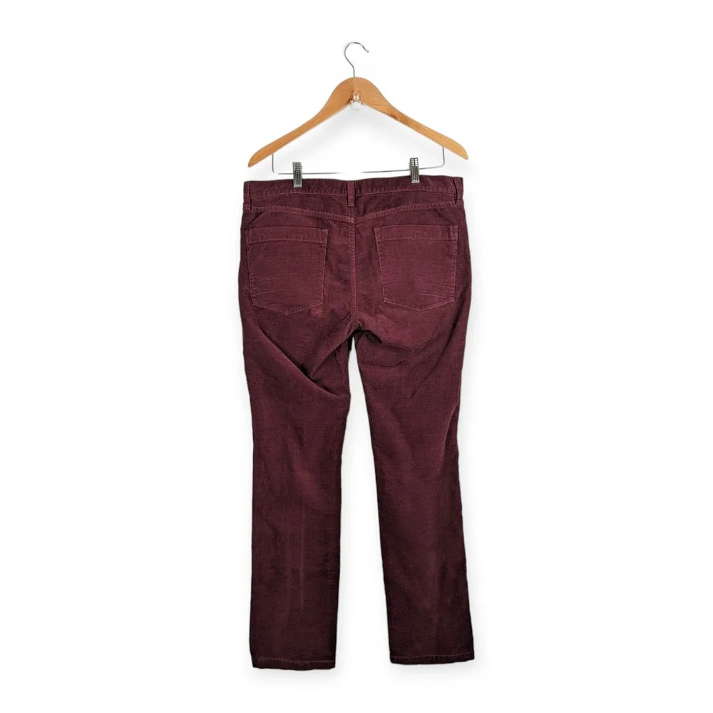 J. Crew Women's Burgundy Matchstick Stretch Corduroy Pants Size 32‎ Regular